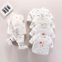 Newborn baby clothes Spring and Autumn outside wearing monk cotton padded jacket newborn thickened coat cotton clothes cotton baby cotton suit