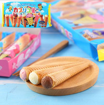 Japanese snack glico Griko ice cream cream cream cone strawberry chocolate vanilla sandwich cone 89g
