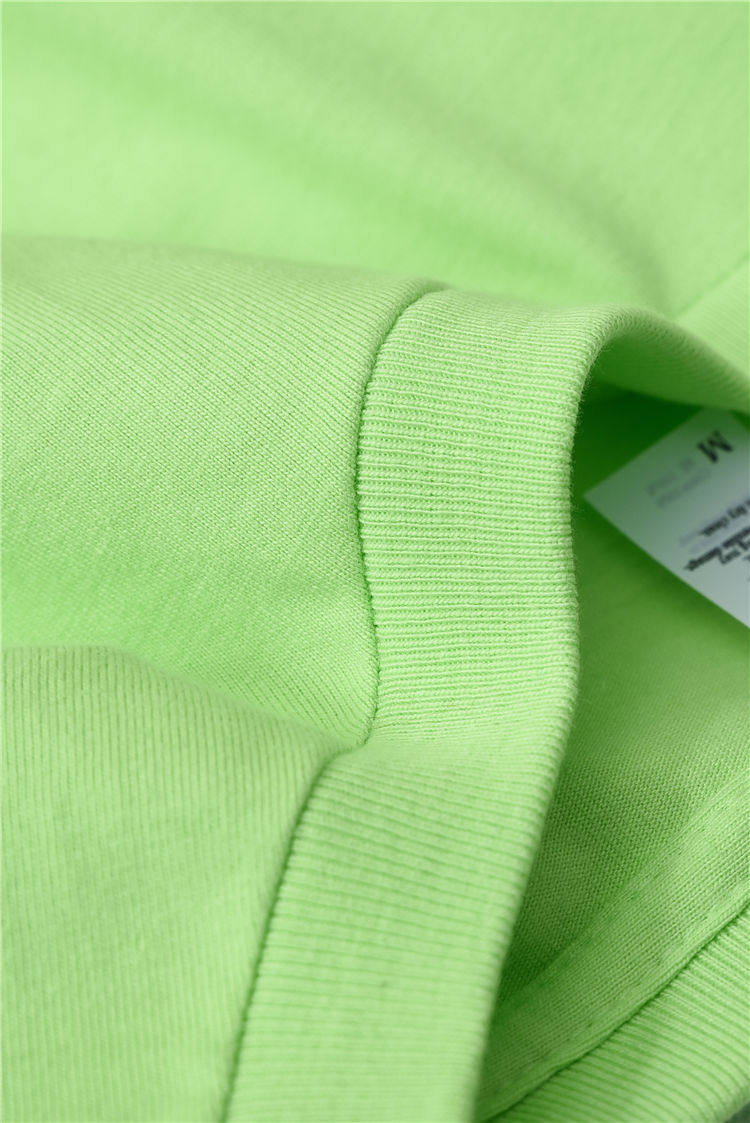 艳如飞230g荧光绿牛油果绿圆领t恤女浅绿色棉内搭长袖打底上衣男春秋