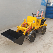 Diesel small forklift Single cylinder four-wheel drive electric loader Farm manure cleaning site bulldozer hydraulic loading and unloading vehicle