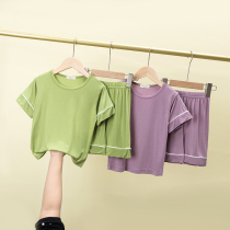 Super breathable ~ childrens modal home suit suit summer men and women children and children loose pajamas home cotton silk