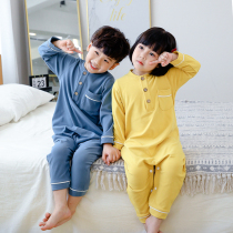 Autumn and winter men and women children Delong cotton warm jumpsuit home clothing pajamas small children long jumpsuit