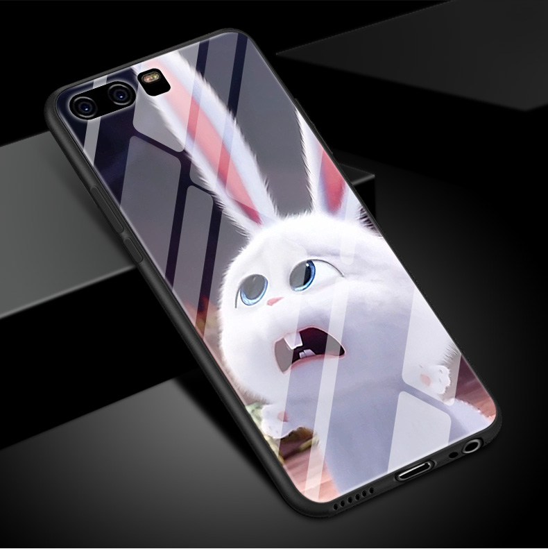 华为荣耀v10p10plus玻璃壳手机壳硅胶可爱卡通