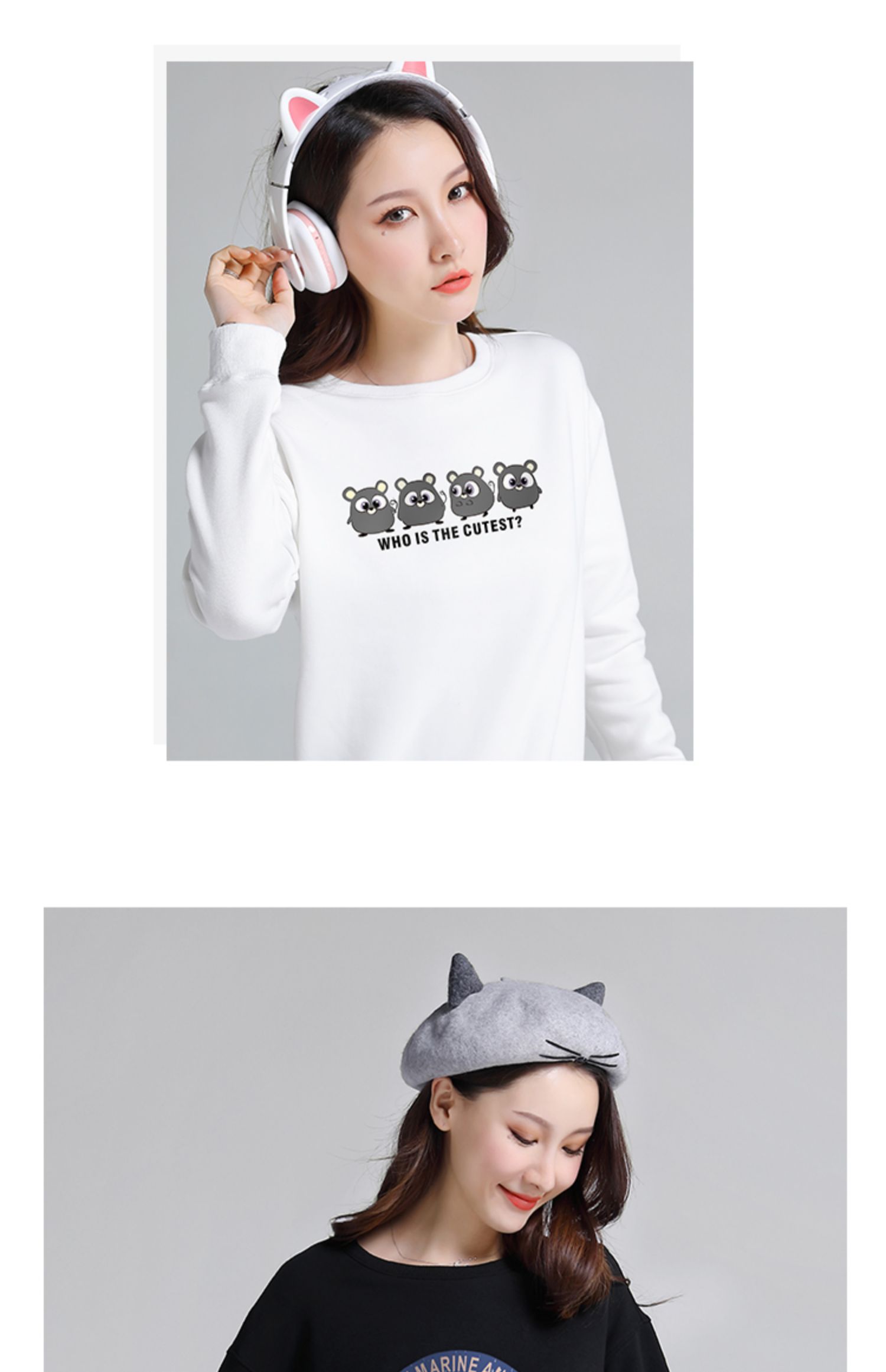 2件99】加绒卫衣女士宽松秋冬2019新款潮ins圆领无帽上衣套头外套商品详情图
