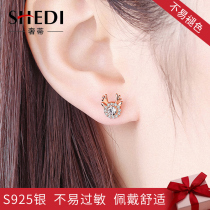 A deer has you stud earrings 2021 new fashion womens summer simple sterling silver high-end sense niche design sense set gift box