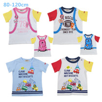 Japan 2020 Summer new boys and girls cartoon bear pattern backpack cotton print short sleeve t-shirt
