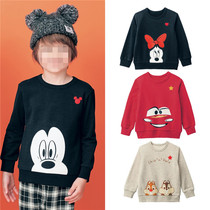 Childrens pure cotton brushed sweater Boy girl round neck Cartoon animation gallery Long sleeve top for children