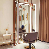 3AM barber shop mirror table hairdressing floor mirror hair salon dedicated modern light luxury barber shop mirror simple mirror table