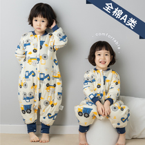 Baby sleeping bag pure cotton autumn winter thickens newborn child kicking and cut baby sleeping baby sleeping baby four seasons