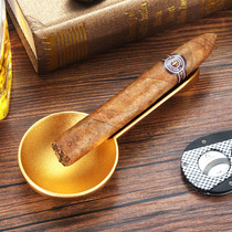 Cigar ashtray metal spoon-shaped cigar ashtray fashion personality trend cigar cylinder long handle snow plus smoke extinguisher