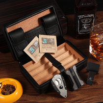 Cigar box portable Cuban imported cigar moisturizer cigar kit Cigar shears lighter bag