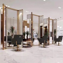 High-end net red hairdressing mirror table new barber shop hair cutting mirror single-sided double-sided landing can be customized hairdressing mirror