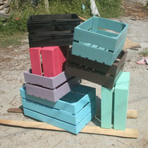 Wood Solid Wood Box Canagger Wedding Photography Photo Props Retro Colorful Debris containing storage compartment 53