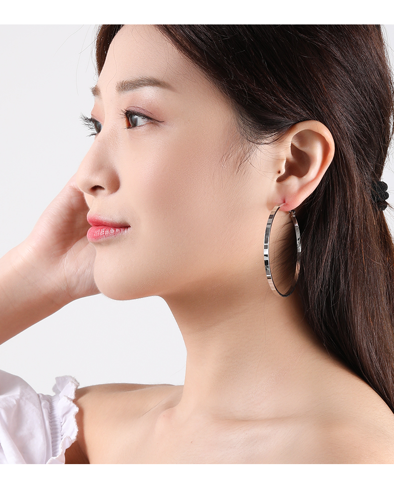 s925银耳针圈圈耳环女耳圈百搭网红圆环耳坠气质个性潮人时尚耳饰_爱