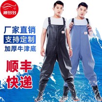 Water pants water shoes one-piece body warm and rain-proof fishing clothes catch fish fishing pants wear-resistant rain boots pants