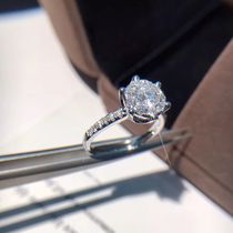18K gold drilling ring wedding 30 points 50 Diamonds female ring finger 1 carat courting wedding explicit drilling group inlaid