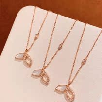 18K gold request for marriage diamond necklace fish tail diamond pendant female natural real drill custom