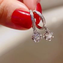 18K Gold Wedding Diamond Earrings Snowflake Earrings Earrings Earrings Earrings Earrings Female Natural Real Drill Naked Diamond Ring Designation