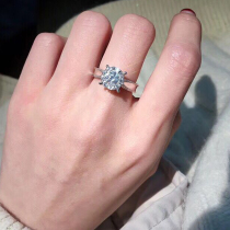 18K gold 1 carat diamond ring female group inlaid 30 points 50 for booking wedding natural diamond ring explicit drill