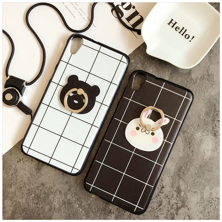 黑白格子 酷比m9手机壳 koobee m9手机套 m9指环防摔软壳潮男女款
