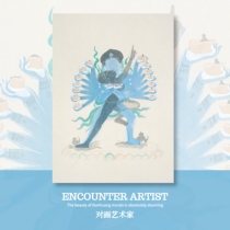 Oriental Mikey martial arts Original postcard 6 Zhang Celebrity Collection Suit Letter Paper Envelope Greeting Card Creative Decoration Painting