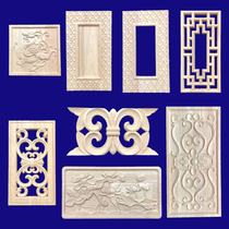 Dongyang wood carving solid wood European furniture cabinet door decoration background wall porch partition carved wood carving corner decal