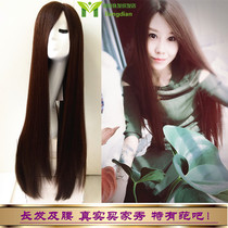 Full true hair Chinese clothing long hair wig full hand weaving random simulation scalp long hair and waist long straight hair female