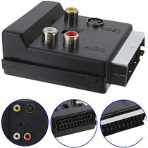 21p male and female SCART Euro plug to AV terminal adapter with switch 21PIN male to female to RCA
