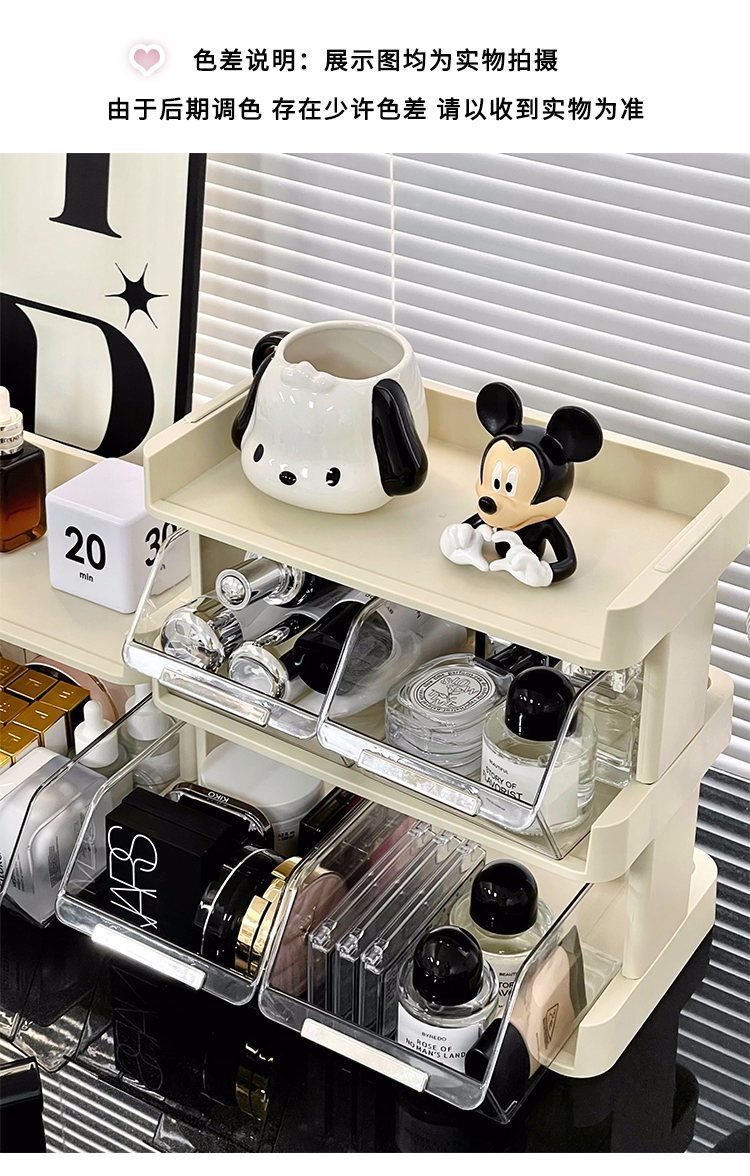 茶包桌面收纳盒防尘整理盒办公室桌上置物架透明亚克力茶水间收纳