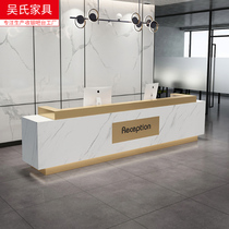 Cashier Desk Baking Varnish Company Front Desk Reception Desk Counter Imitation Marble Minima Beauty Salon Supermarket Bar Counter Cashier Desk