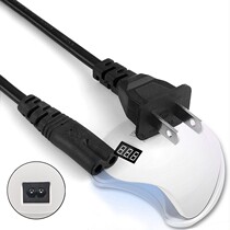 Wire phototherapy machine nail baking light Eight-word tail medecor LED light plug Two holes charging accessories 8 word tail power cord