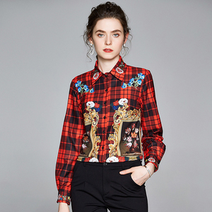 New print slim sleeve versatile Lapel shirt