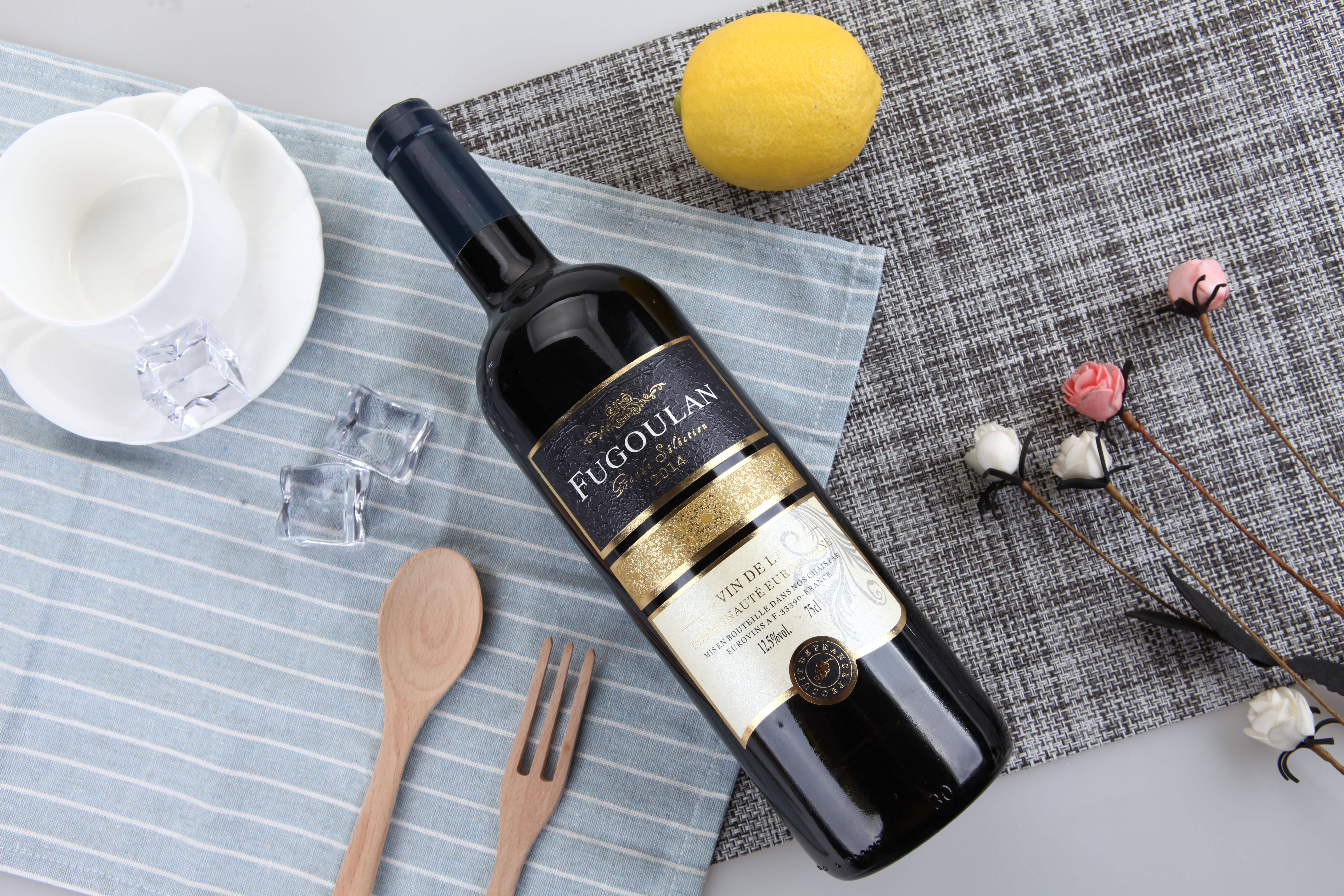 法国原瓶原装进口产地直供奥古兰干红葡萄酒双支750*2瓶装