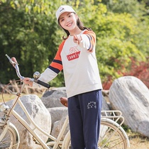 Girl sweater suit female spring and autumn Korean sportswear junior high school students college style high school students Leisure two-piece set