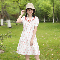 Girl dress Women summer dress hipster junior high school students flower 12 college style loose high school students skirt
