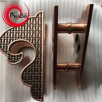 Carved semicircular aluminum plate solid bronze glass door handle European antique Hotel KTV big handle