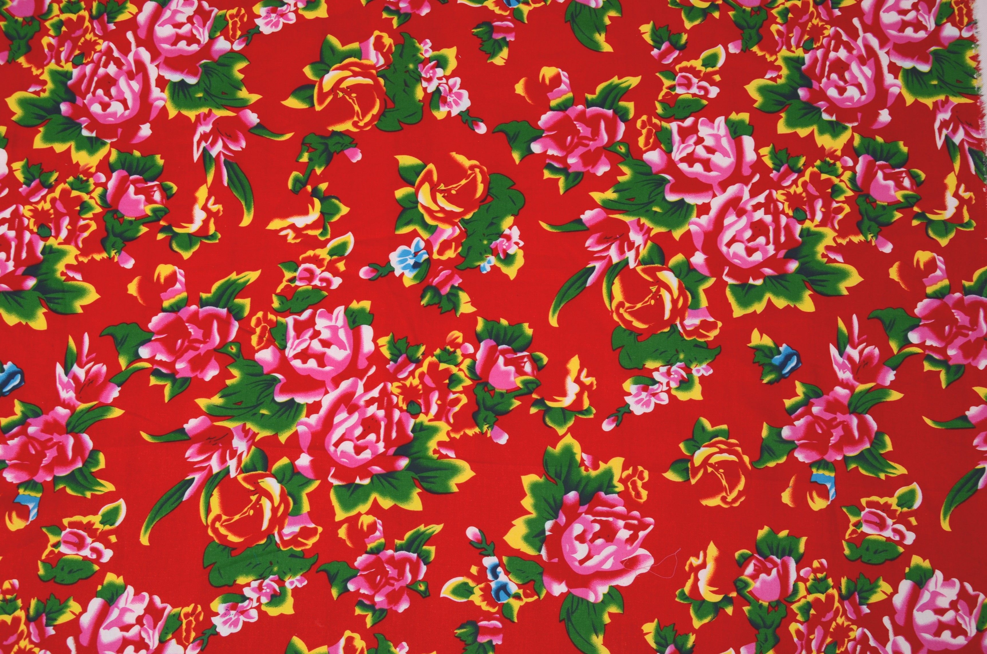 特价热卖全棉印花面料斜纹加厚花布大牡丹花布料床单布中国风复古