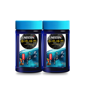 雀巢香味焙煎速溶纯黑咖啡 日本进口冲饮咖啡粉圆润罐装65g*2