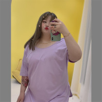 Large size women's clothing 200kg fat mm summer sexy lazy wind loose backless chain T-shirt sweet design jacket