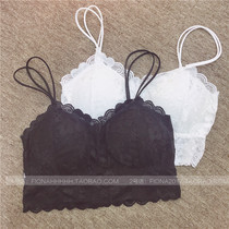 Large size wrapped chest tube top underwear 200 catties lace bottoming camisole double thin rope shoulder strap anti-light belt chest pad