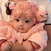 Net red 0 to 3 months baby hat wig lace hair accessory baby hat cute princess summer thin