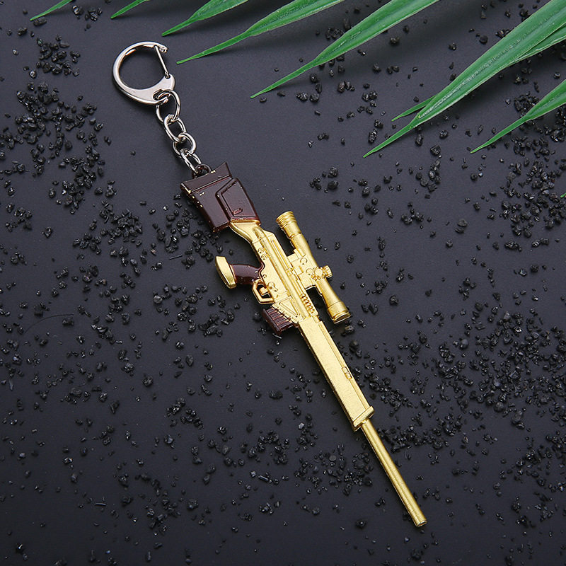 绝地求生吃鸡游戏钥匙扣挂件全套98k三级头3级包平底锅枪模型大号