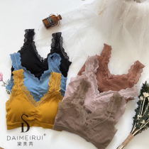 Dime Rey 7316 Mei Back bra Bra Hood Sexy Lace Border Walk to wrap up Wrapped Breast without a steel ring to undersmear the damp