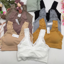 Love of the eyes No marks and back underwear Women no steel ring bra hood cotton lace shoulder strap with thick chest cushion wrapped in chest damp