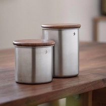 Japanese swallow print coffee can stainless steel beans and grains retro sealed coffee powder storage can