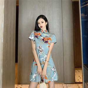 New summer fashion young girl Chinese style loose cheongsam skirt