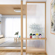 Long Iridescent Glass Solid Wood Screen Living Room Day Style Log Wind Brief About Modern Genguan New Chinese Entry Partition Home