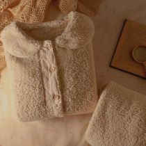 Xiaoxiangfeng~Home Daily coral fleece pajamas womens autumn and winter bubble fleece retro lace student suit