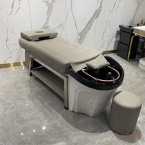 New hairdresser stainless steel with glass fiber reinforced plastic washbasin with fumigation with water circulation shampoo bed barber shop dedicated