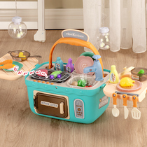Childrens house simulation barbecue washing dishes Washing sink Boy girl baby cooking kitchenware kitchen toy set